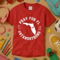 Pray For Florida Stand Strong Hurricane Kids T-Shirt thumb 3