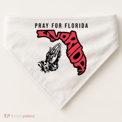 Pray For Florida Hurricane Milton Awareness USA-Made Doggie Bandana