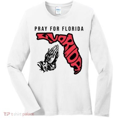 Pray For Florida Hurricane Milton Awareness Women's Long Sleeve Shirt