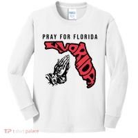 Pray For Florida Hurricane Milton Awareness Kids Long Sleeve Shirt thumb 0