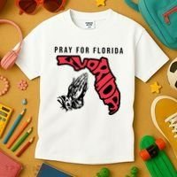 Pray For Florida Hurricane Milton Awareness Kids T-Shirt thumb 3