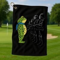 Portland Frog Funny Meme Protest Golf Towel thumb 1