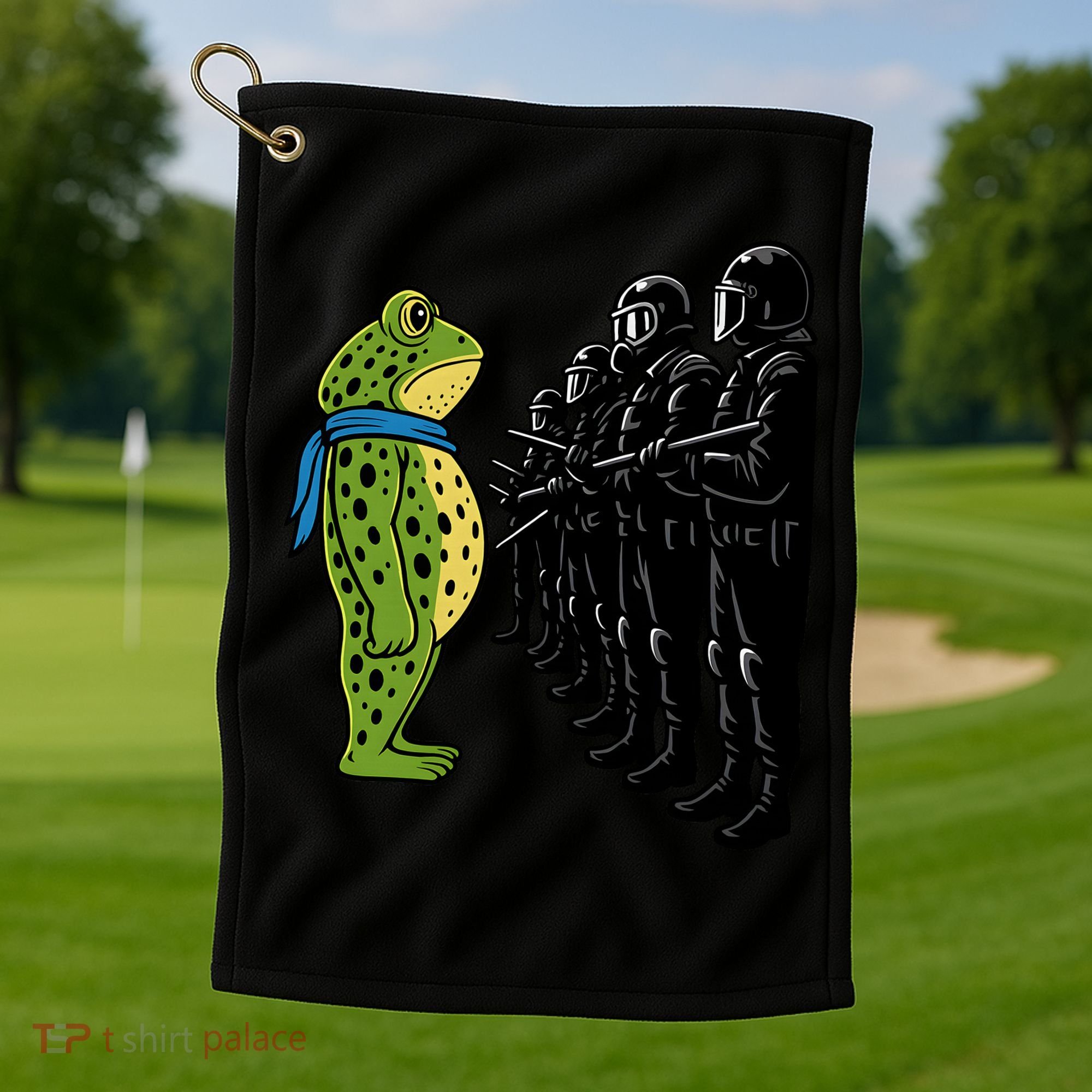 Portland Frog Funny Meme Protest Golf Towel