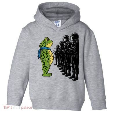 Portland Frog Funny Meme Protest Toddler Hoodie