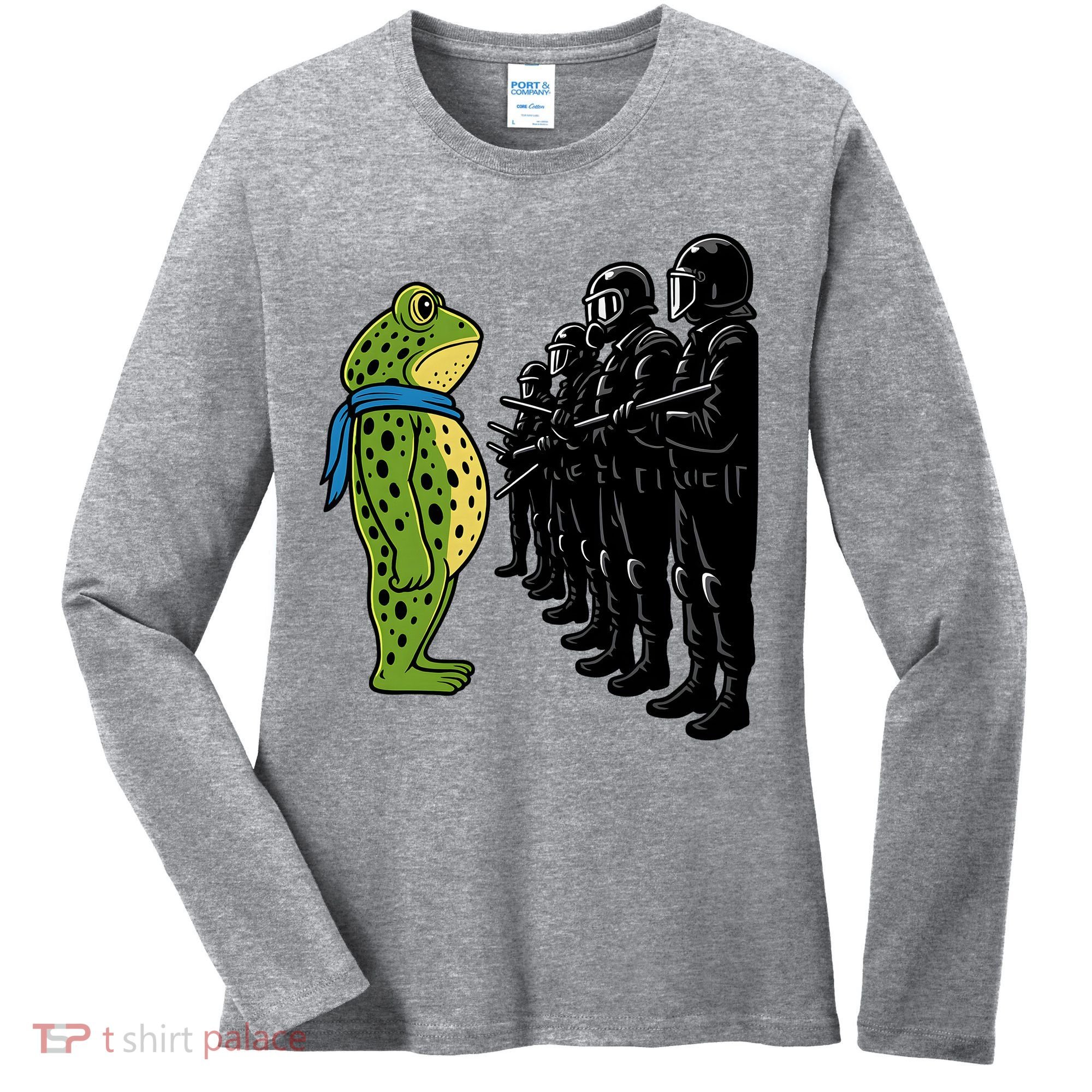 Portland Frog Funny Meme Protest Women's Long Sleeve Shirt