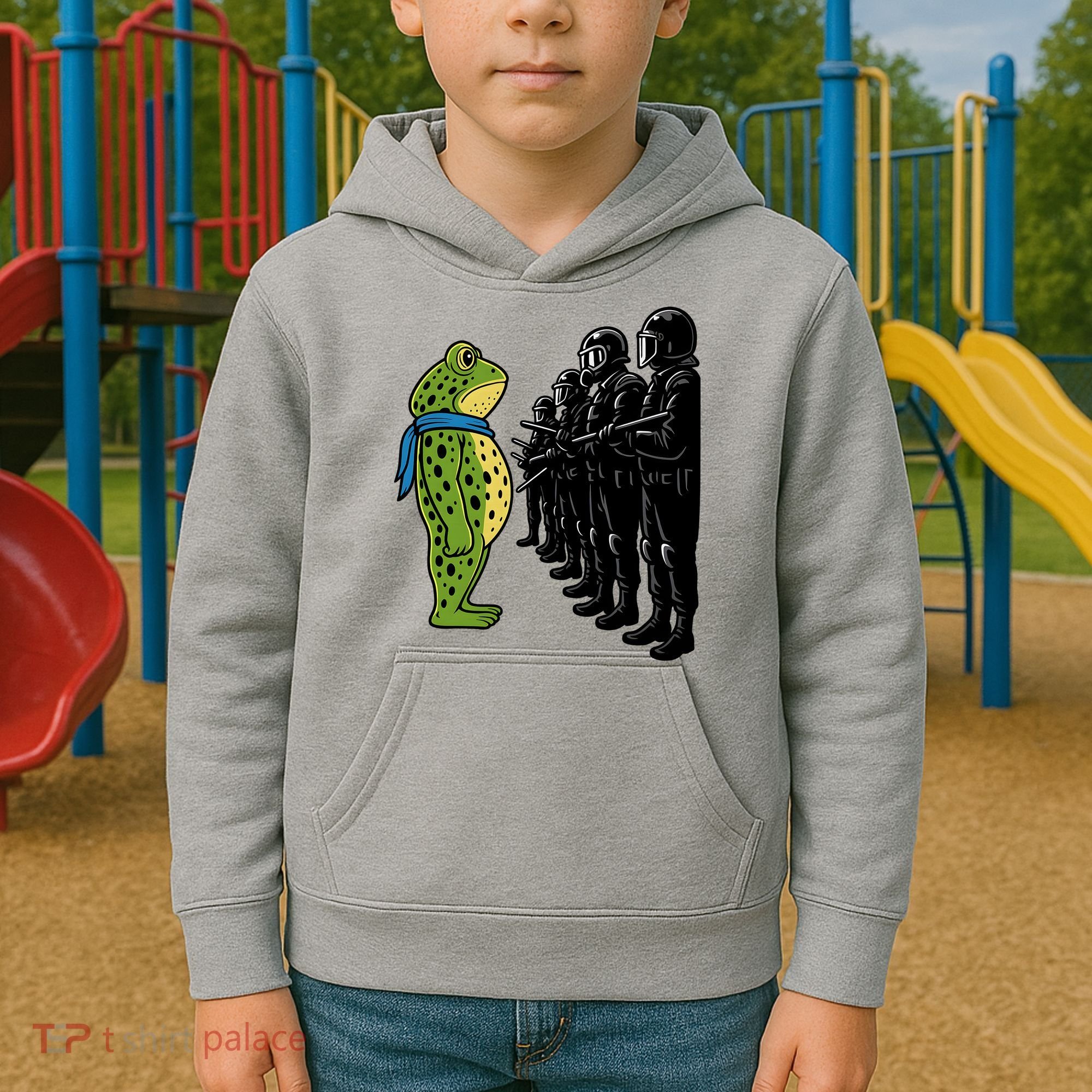 Portland Frog Funny Meme Protest Kids Hoodie