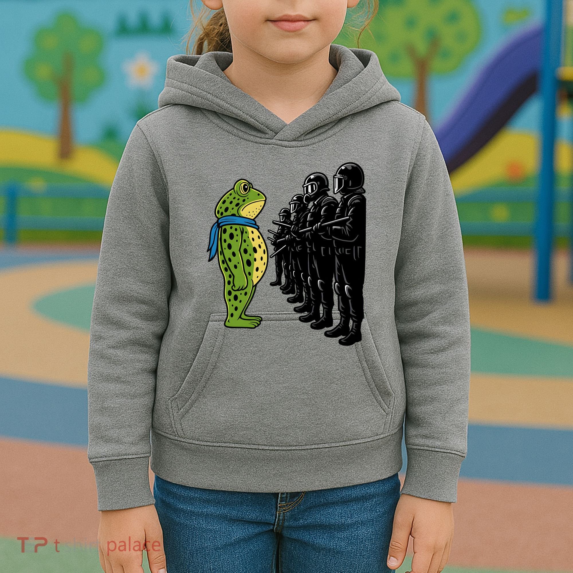 Portland Frog Funny Meme Protest Kids Hoodie