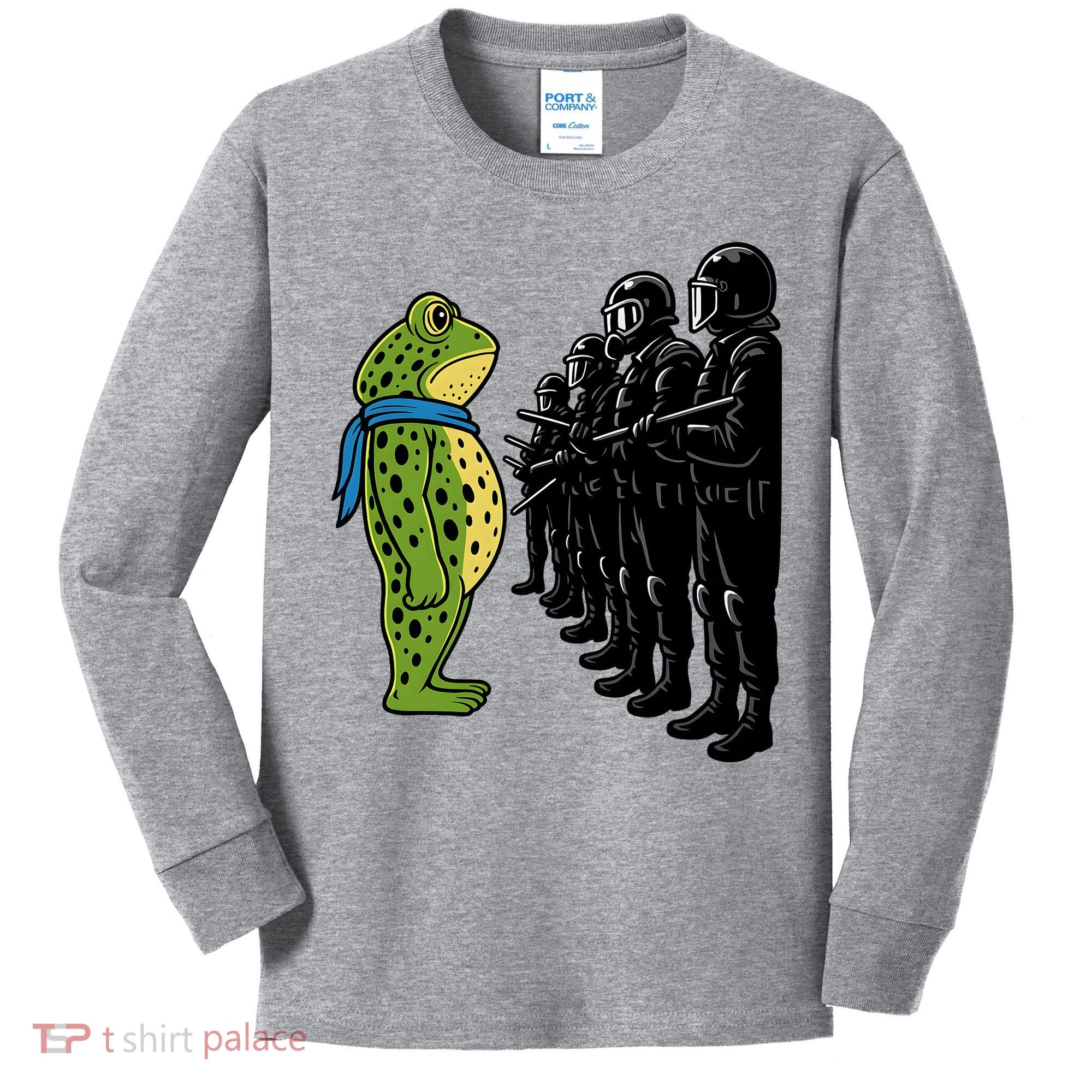 Portland Frog Funny Meme Protest Kids Long Sleeve Shirt