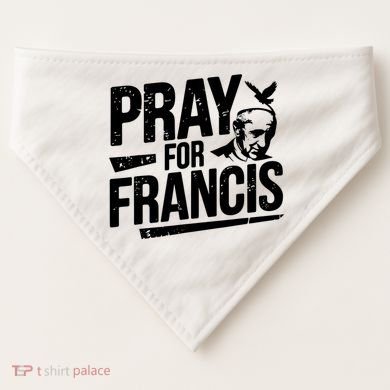 Pray For Francis: Inspirational Pope Francis USA-Made Doggie Bandana