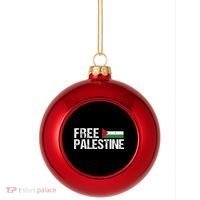 Palestine Flag Free Palestine Plastic Christmas Ball Ornament thumb 0