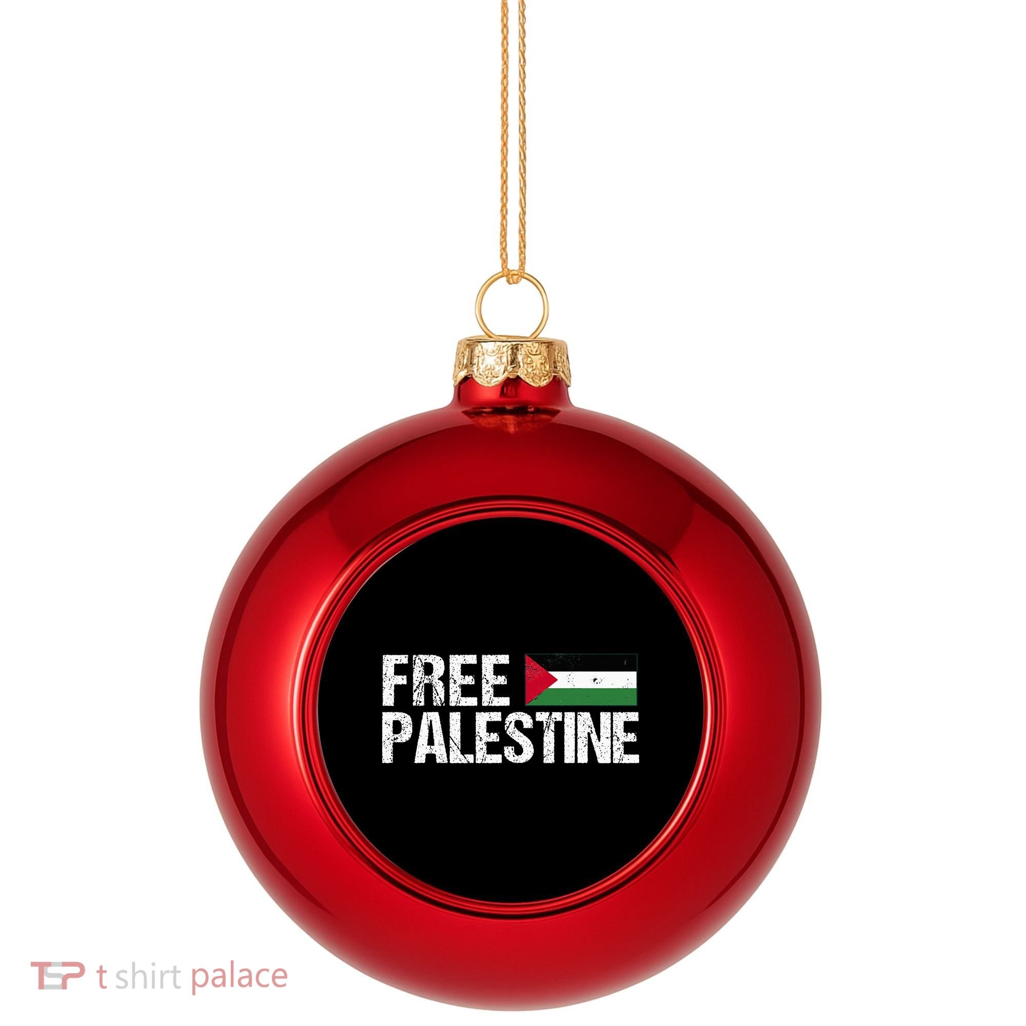 Palestine Flag Free Palestine Plastic Christmas Ball Ornament