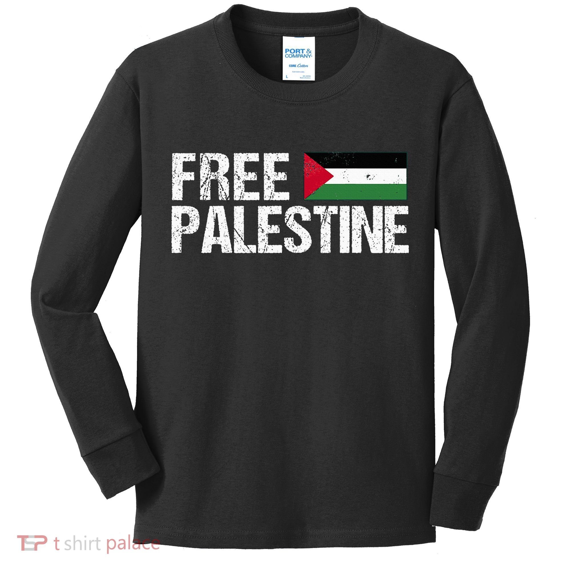 Palestine Flag Free Palestine Kids Long Sleeve Shirt