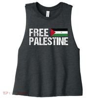 Palestine Flag Free Palestine Women's Racerback Cropped Tank thumb 0