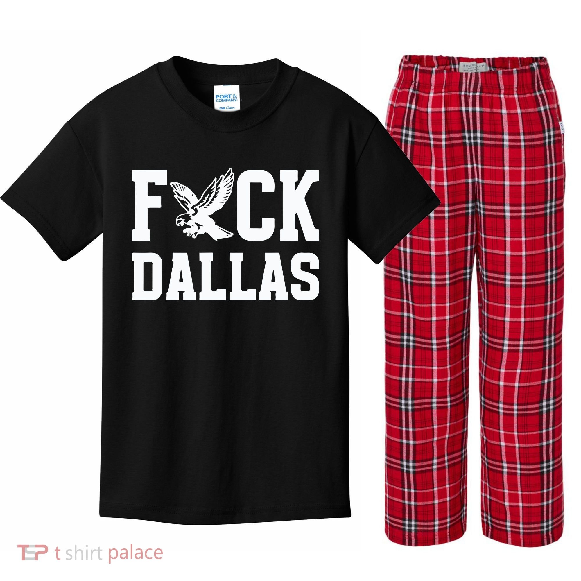 Philadelphia Football Fuck Dallas Kids Plaid Pajama Set