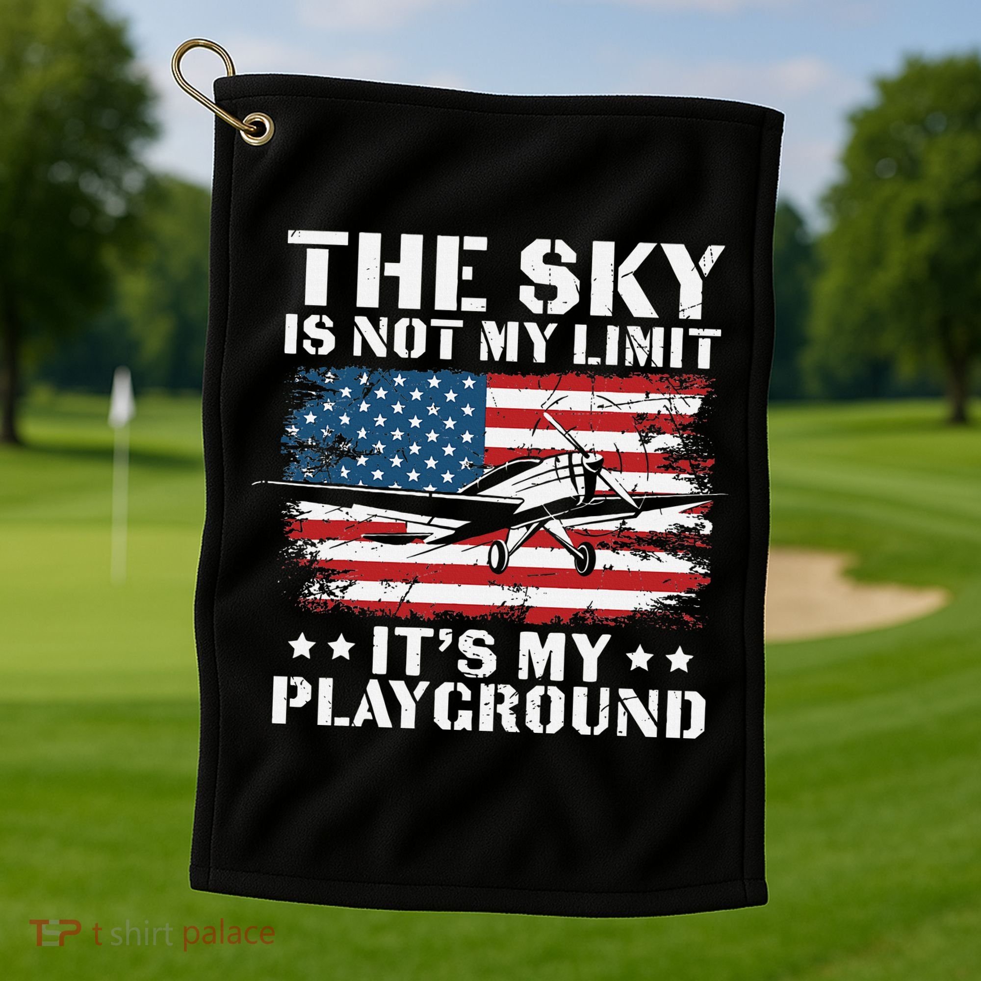 Pilot Funny Flying Aviation Golf Towel