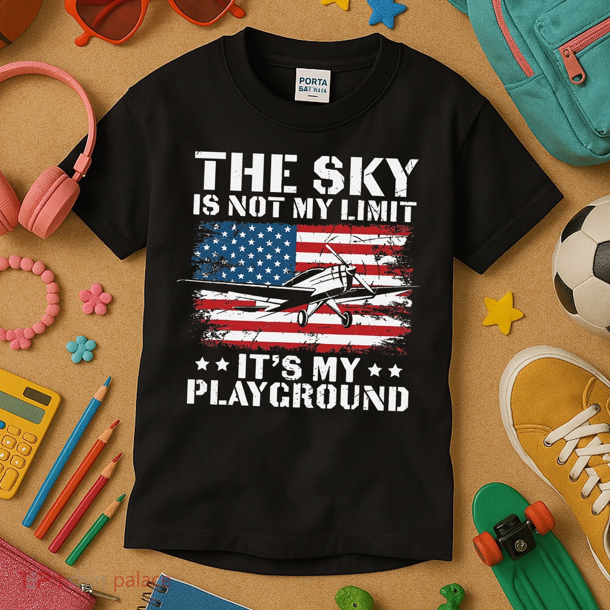 Pilot Funny Flying Aviation Kids T-Shirt