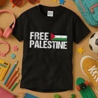 Palestine Flag Free Palestine Kids T-Shirt thumb 3