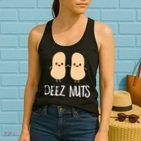 Peanut Food Funny Kawaii Cute Meme Deez Nuts Joke Gift Women's Tank Top thumb 2