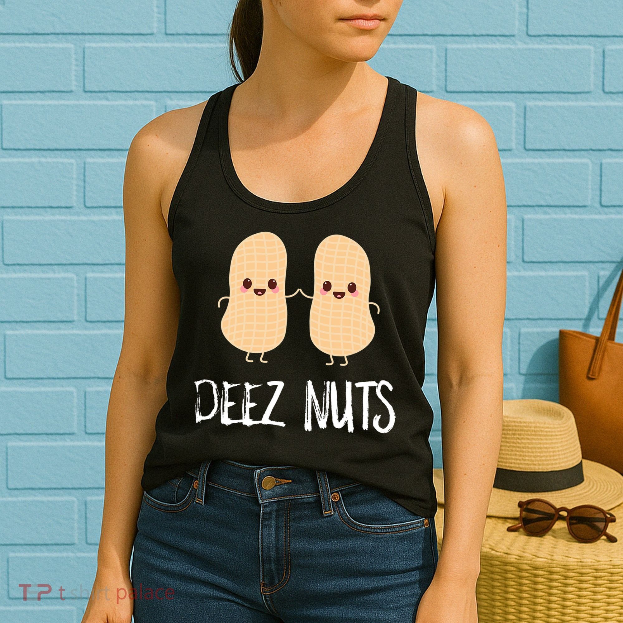 Peanut Food Funny Kawaii Cute Meme Deez Nuts Joke Gift Women's Tank Top