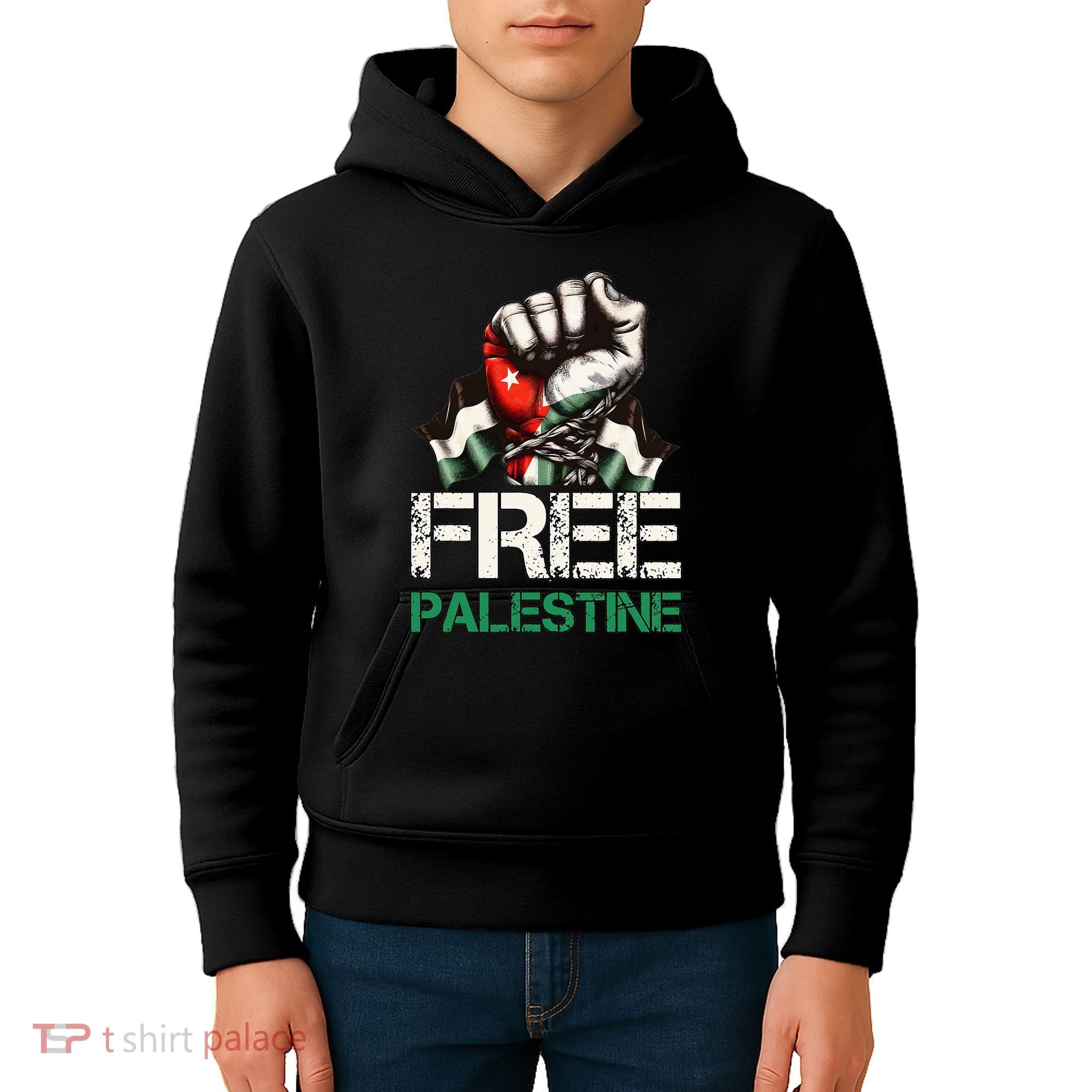 Palestine Flag Free Palestine Save Gaza Strip Kids Hoodie