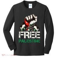 Palestine Flag Free Palestine Save Gaza Strip Kids Long Sleeve Shirt thumb 0