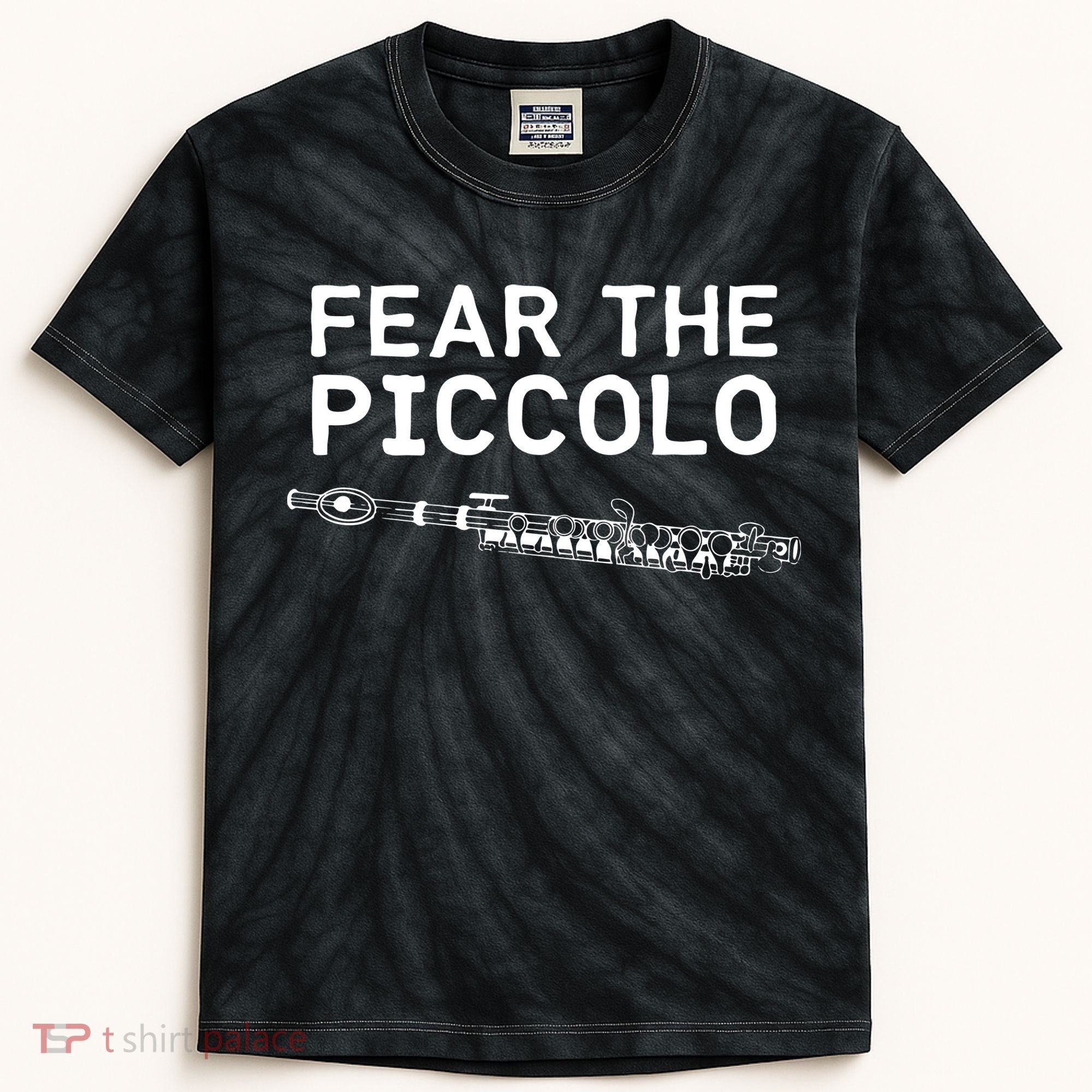 Piccolo Flute Fear The Piccolo Flutist Kids Tie-Dye T-Shirt