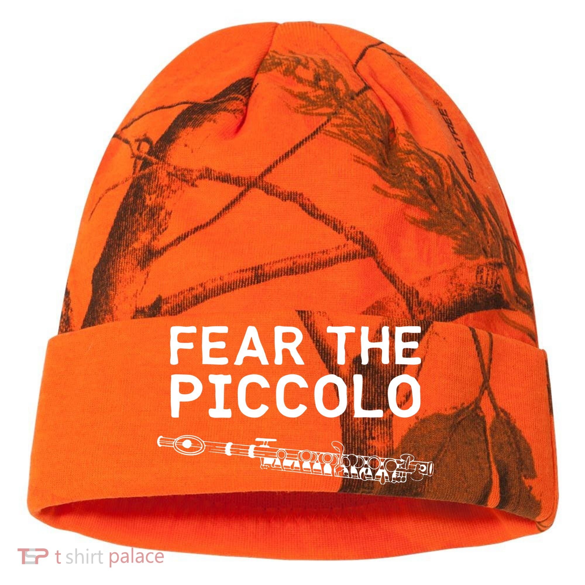Piccolo Flute Fear The Piccolo Flutist Kati Licensed 12" Camo Cuffed Beanie