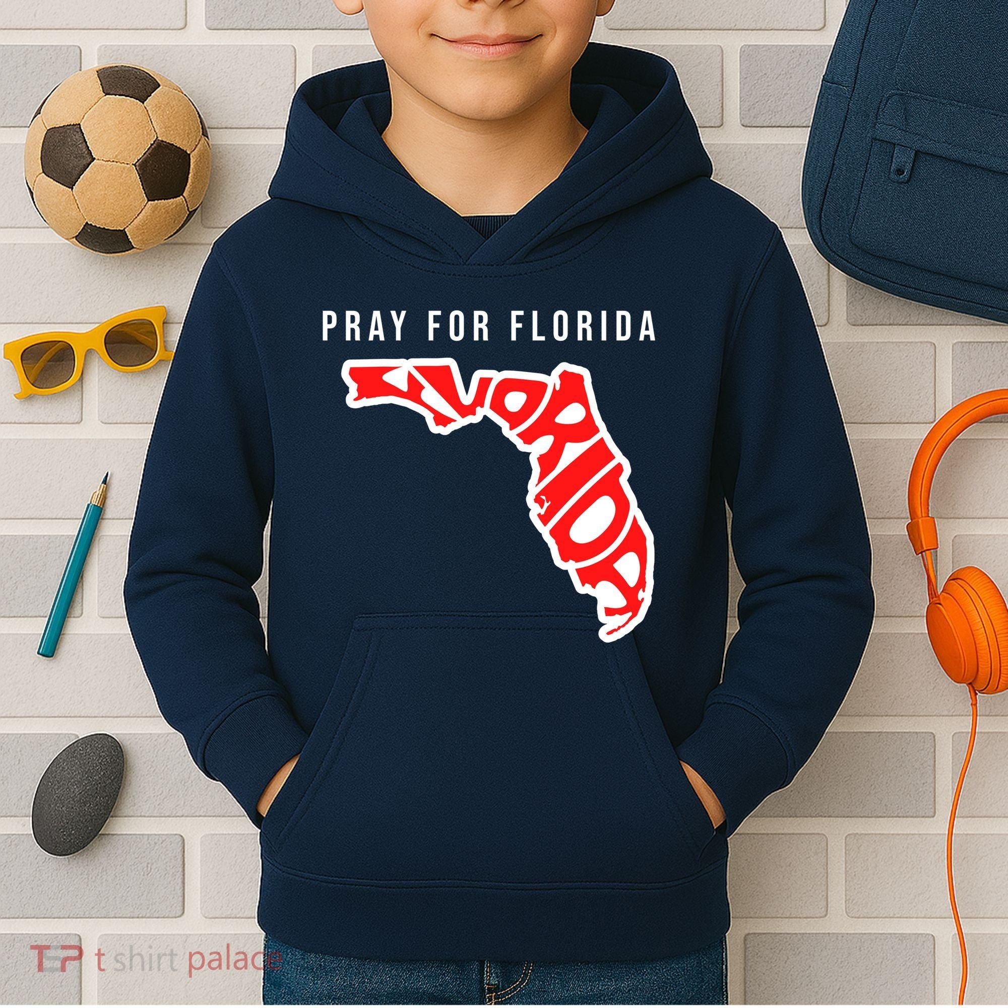 Pray For Florida Hurricane IAN Survivor Kids Hoodie