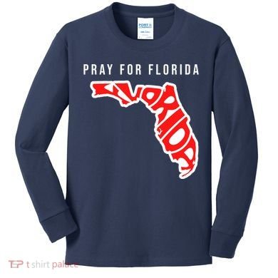 Pray For Florida Hurricane IAN Survivor Kids Long Sleeve Shirt
