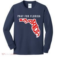 Pray For Florida Hurricane IAN Survivor Kids Long Sleeve Shirt thumb 0