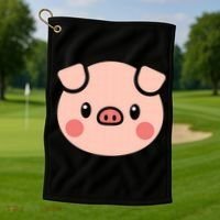 Pig Face Gift For Pig Lover Meaningful Gift Golf Towel thumb 1