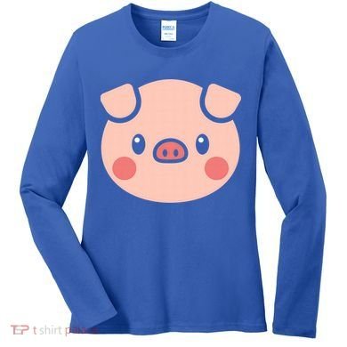 Pig Face Gift For Pig Lover Meaningful Gift Women's Long Sleeve Shirt