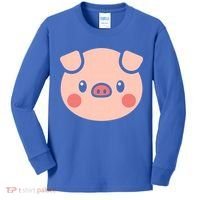 Pig Face Gift For Pig Lover Meaningful Gift Kids Long Sleeve Shirt thumb 0