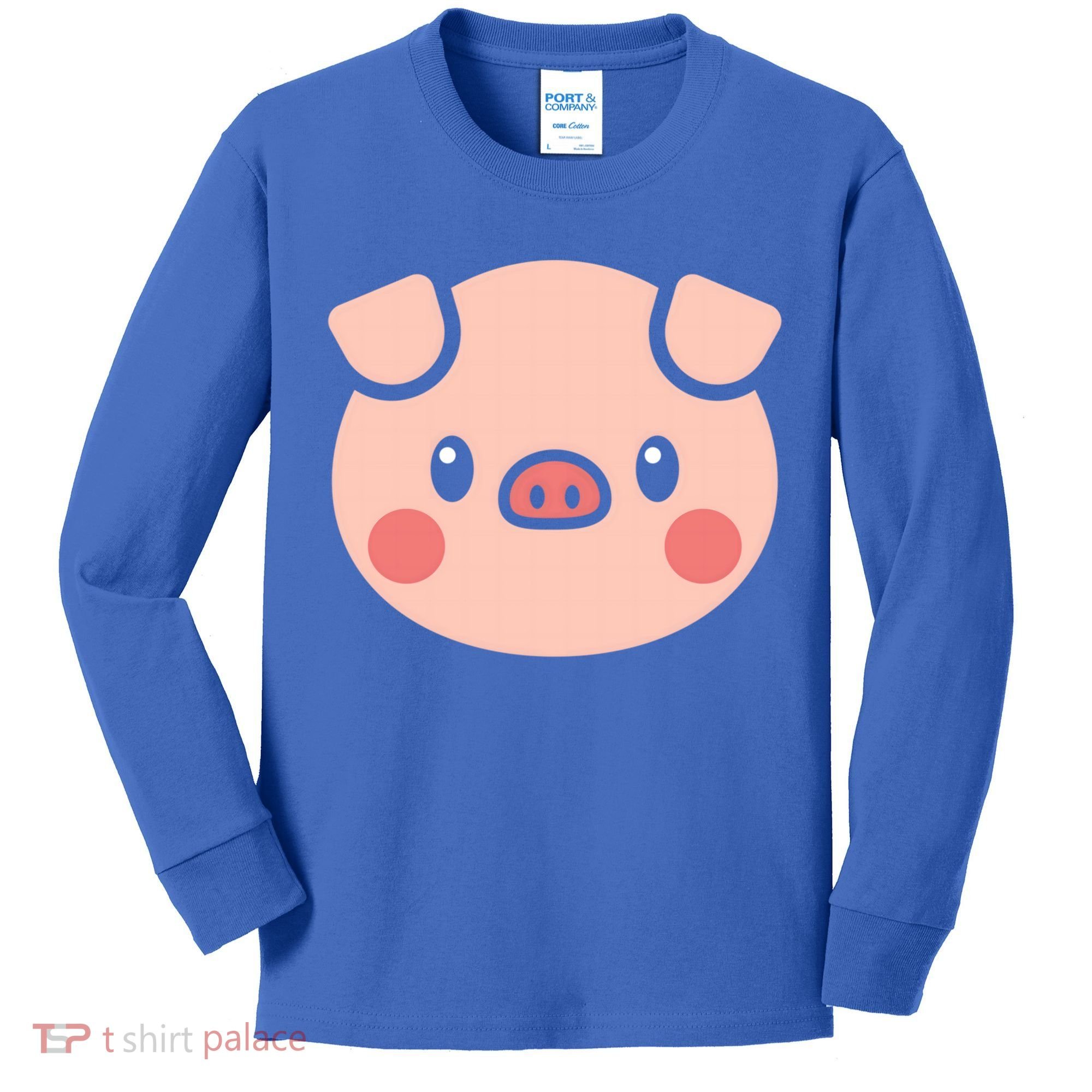 Pig Face Gift For Pig Lover Meaningful Gift Kids Long Sleeve Shirt