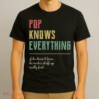 Pop For Grandpa Pop Knows Everything T-Shirt thumb 3