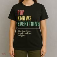 Pop For Grandpa Pop Knows Everything T-Shirt thumb 4