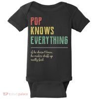 Pop For Grandpa Pop Knows Everything Baby Bodysuit thumb 0