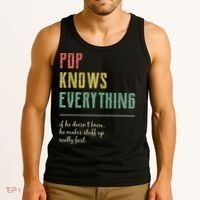 Pop For Grandpa Pop Knows Everything Tank Top thumb 3
