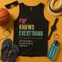 Pop For Grandpa Pop Knows Everything Tank Top thumb 4