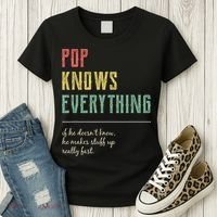 Pop For Grandpa Pop Knows Everything Women's T-Shirt thumb 3