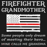 Proud Firefighter Grandmother Fire Fire Grandma Flag Cute Gift Bucket Hat thumb 4