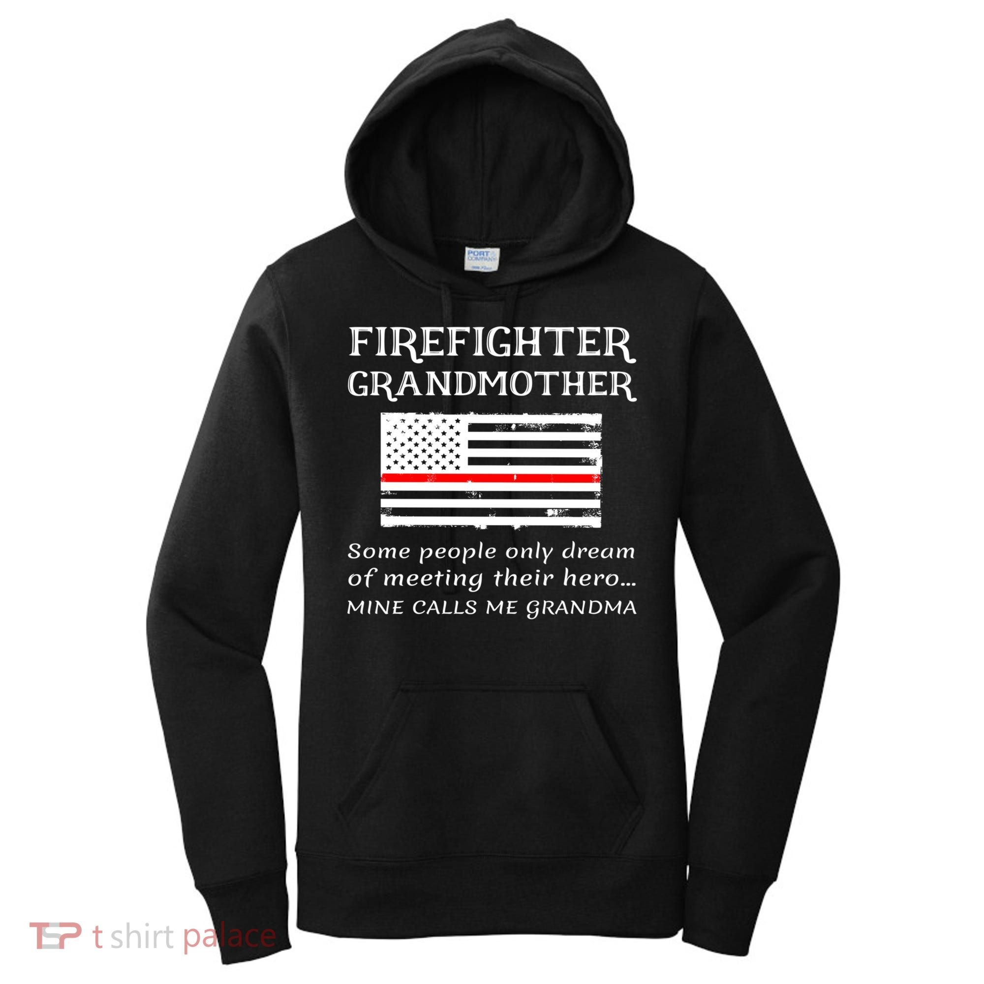 Proud Firefighter Grandmother Fire Fire Grandma Flag Cute Gift Women's Hoodie