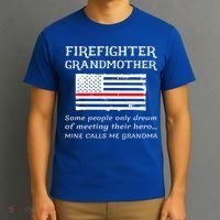 Proud Firefighter Grandmother Fire Fire Grandma Flag Cute Gift T-Shirt thumb 3
