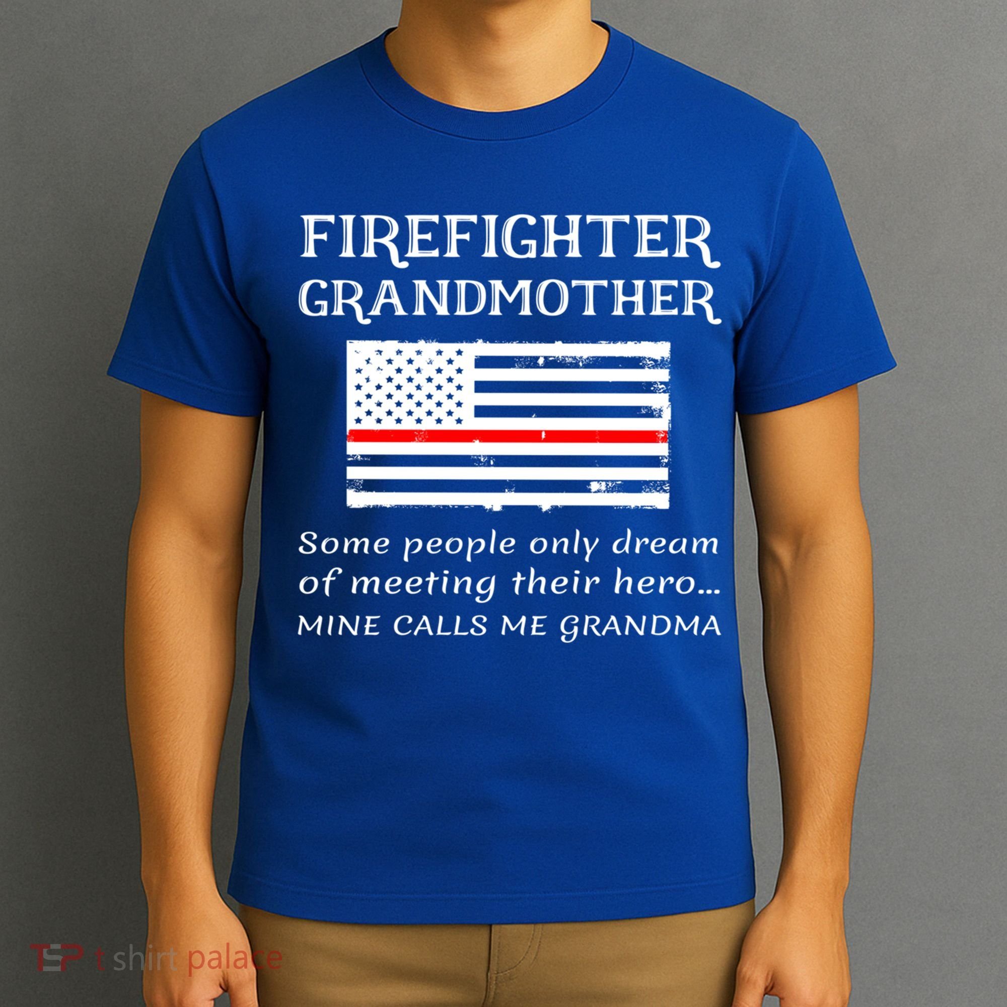 Proud Firefighter Grandmother Fire Fire Grandma Flag Cute Gift T-Shirt
