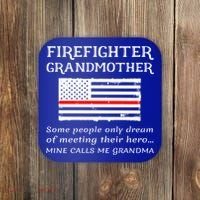Proud Firefighter Grandmother Fire Fire Grandma Flag Cute Gift Coaster thumb 0