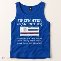 Proud Firefighter Grandmother Fire Fire Grandma Flag Cute Gift Tank Top thumb 2