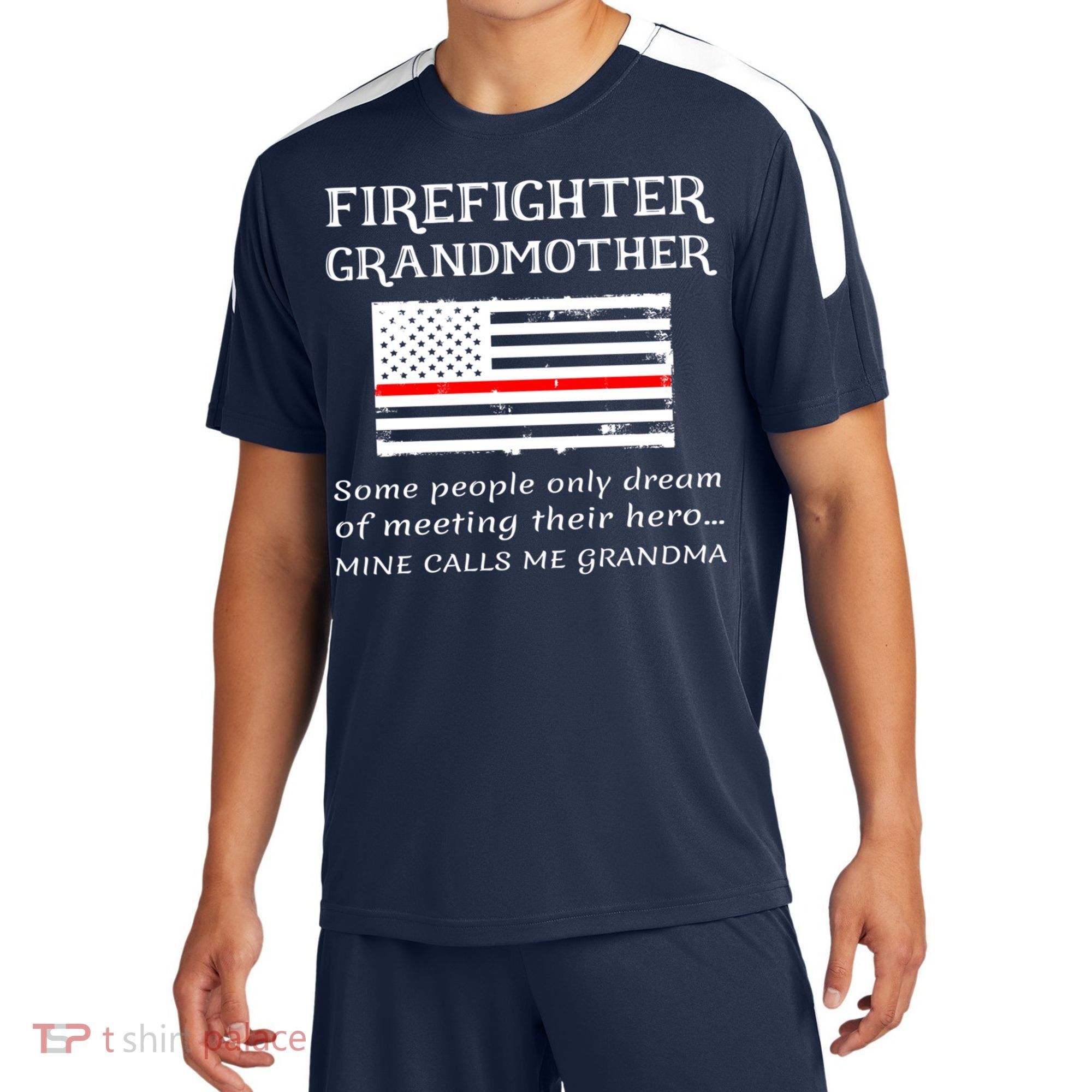 Proud Firefighter Grandmother Fire Fire Grandma Flag Cute Gift Sport-Tek Competitor United Soccer Jersey