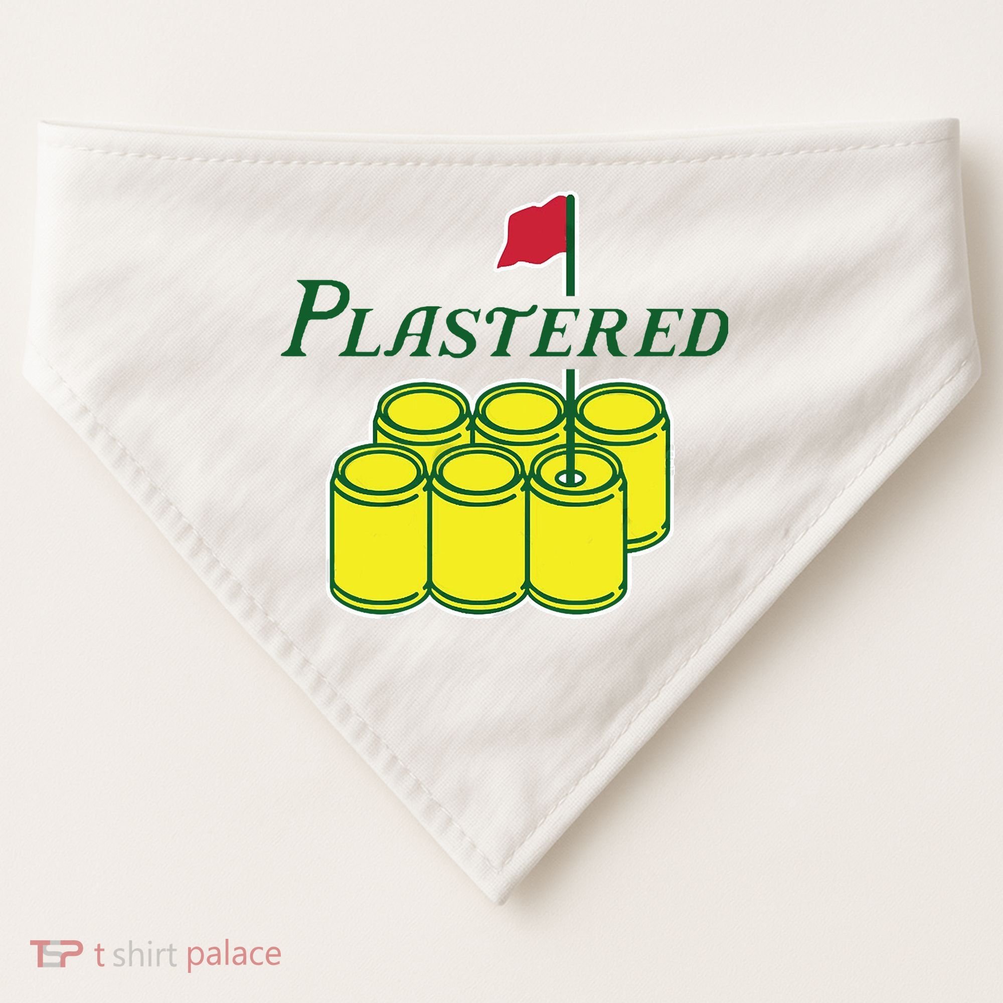 Plastered Funny Gold Beer USA-Made Doggie Bandana