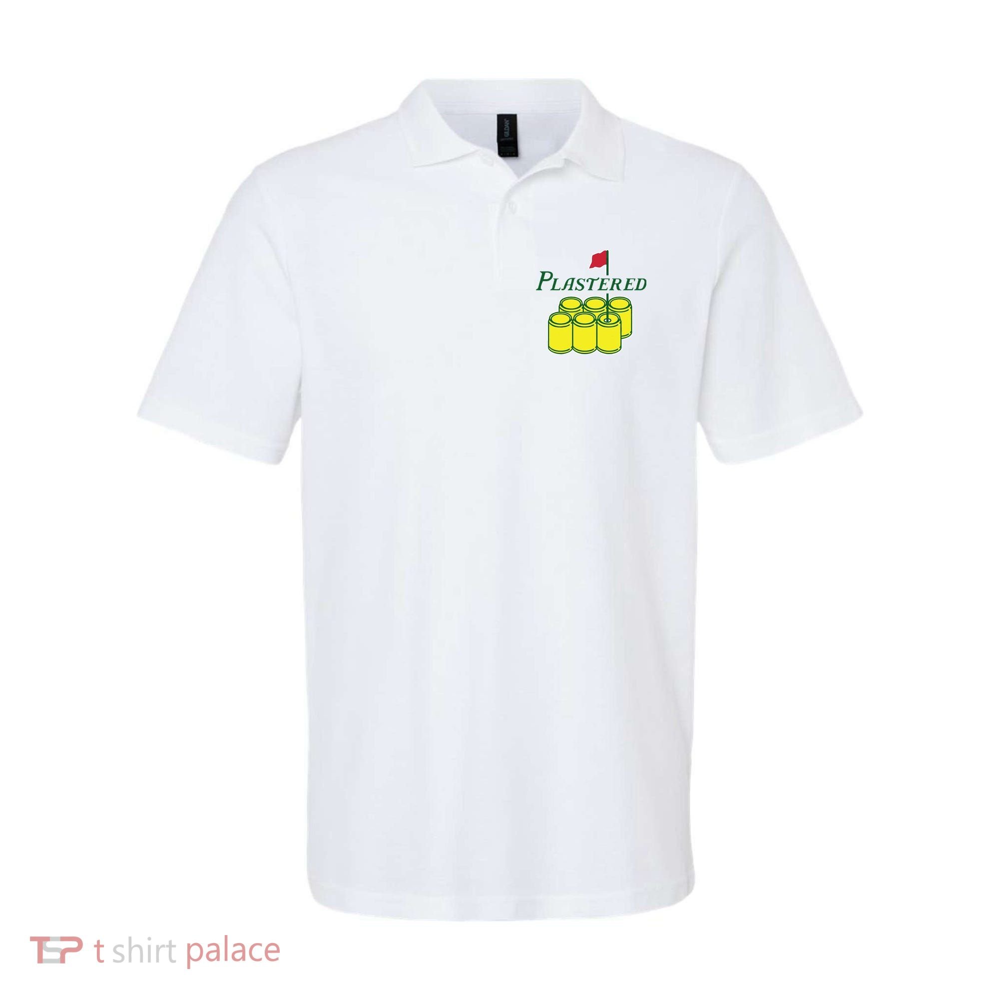 Plastered Funny Gold Beer Polo