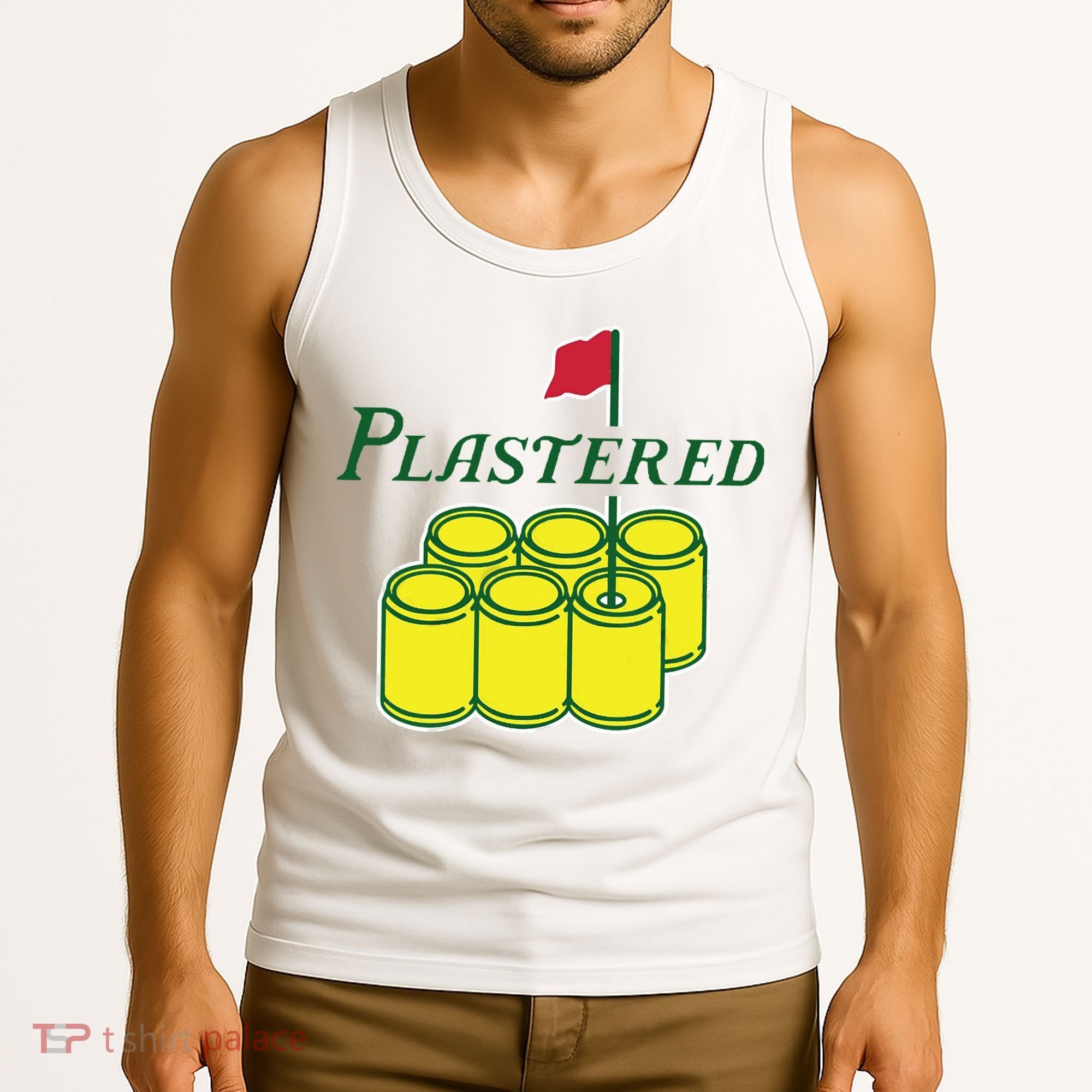 Plastered Funny Gold Beer Tank Top